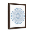 Steel Blue Mandala Handmade Art - Vertical Frame Included