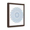 Steel Blue Mandala Handmade Art - Vertical Frame Included