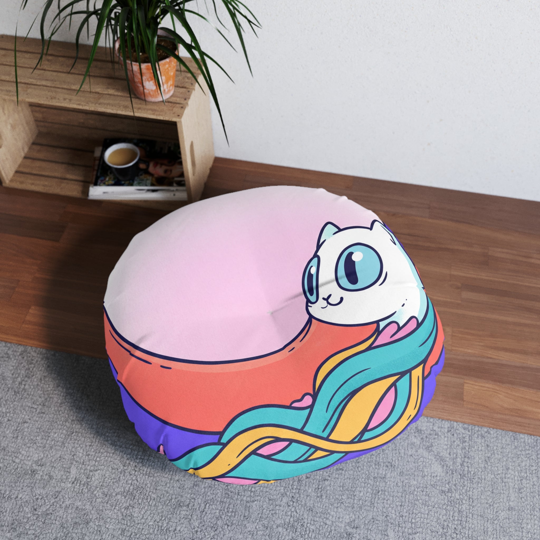 Dreamy Surreal Cat Floor Pillow