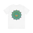 Beautiful mandala tee with intricate design symbolizing spiritual peace and harmony