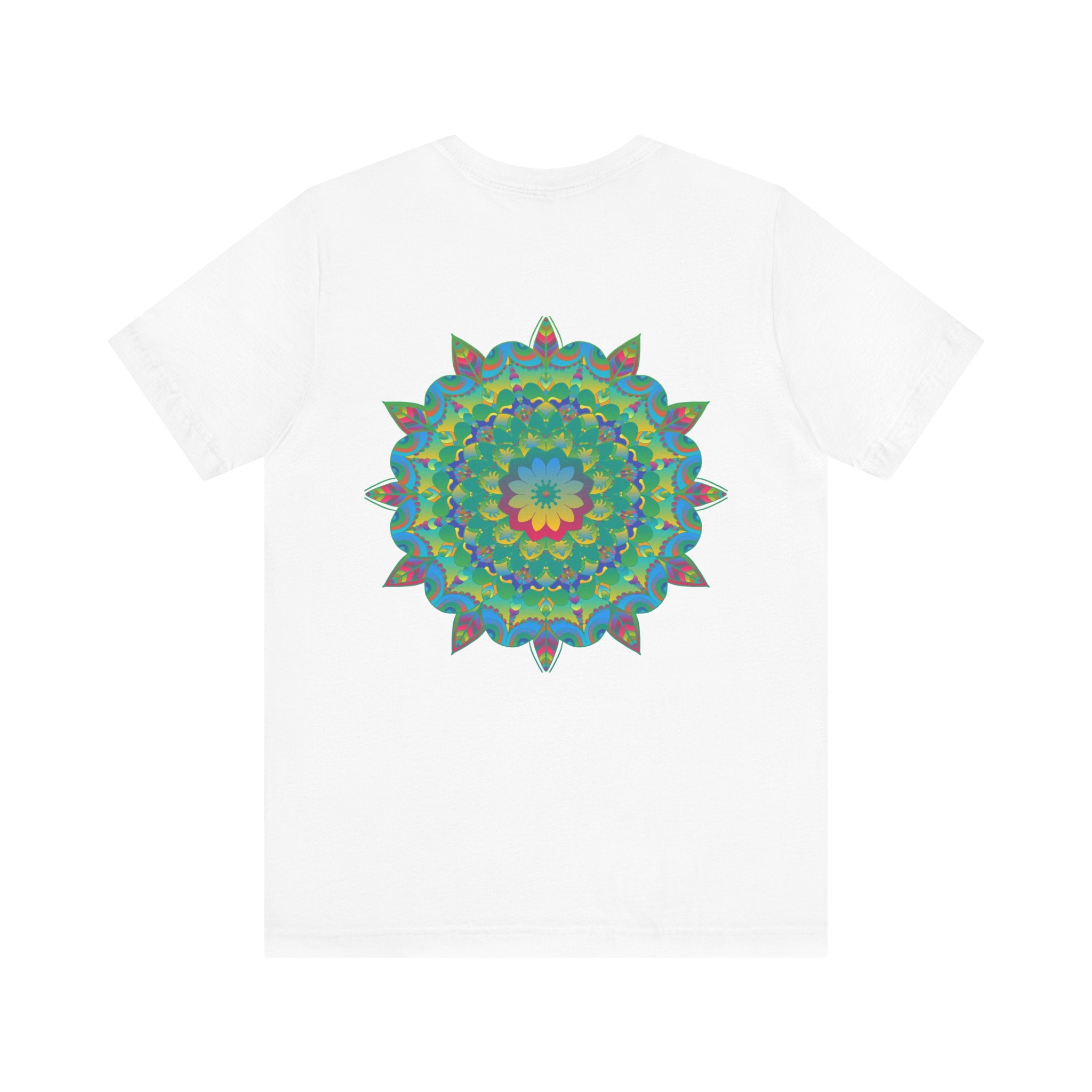 Beautiful mandala tee with intricate design symbolizing spiritual peace and harmony