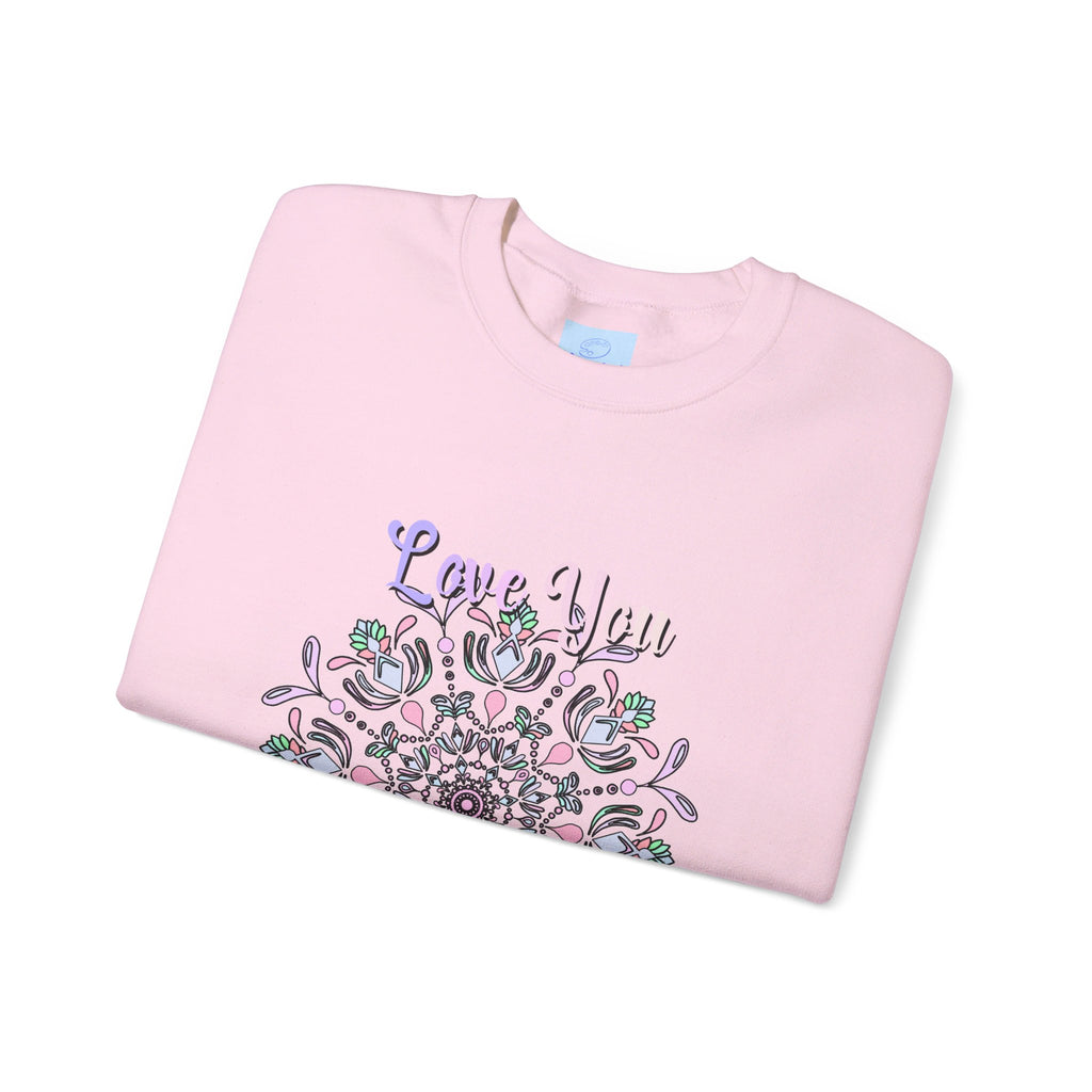 Perfect Birthday Gift for Mom - Love You Mom Unisex Heavy Blend™ Crewneck Sweatshirt in black, featuring a cozy and durable design with a heartfelt message for a meaningful and thoughtful present