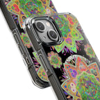 Chic Mandala MagSafe®-Compatible iPhone 14/15 Impact Case with vibrant colors and strong impact protection