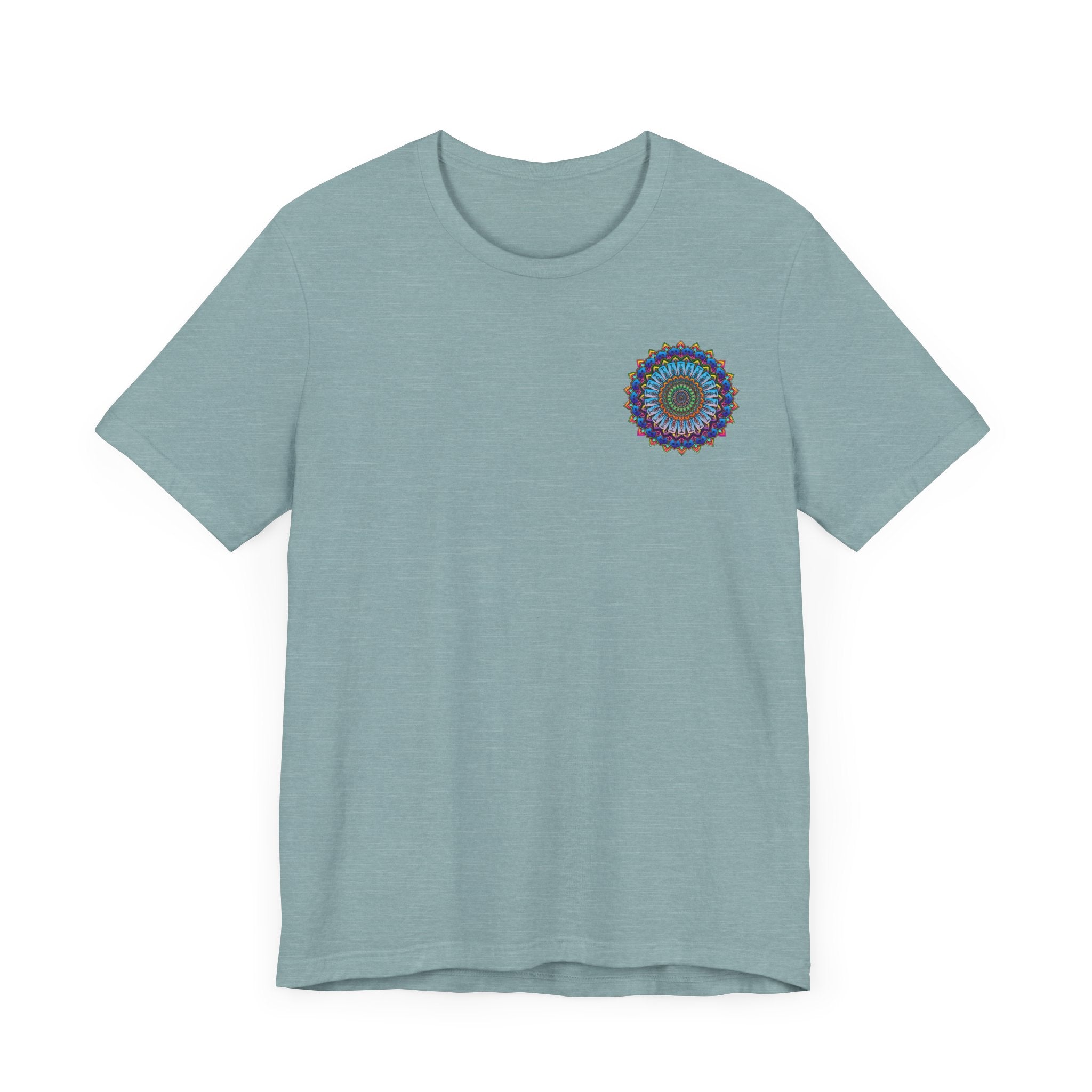 Vibrant Mandala Tee featuring intricate design symbolizing spiritual peace and harmony, perfect for meditation and yoga practice