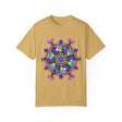 Unisex Mandala T-Shirt made with 100% Ring-Spun Cotton, featuring Hand-Drawn Mandala Art and Garment-Dyed for Extra Comfort