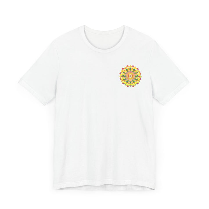 Vibrant Mandala Tee featuring intricate spiritual design for peace and harmony