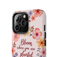Phone case featuring a beautiful flower garland bloom design in light pink, perfect for adding a touch of nature to your device