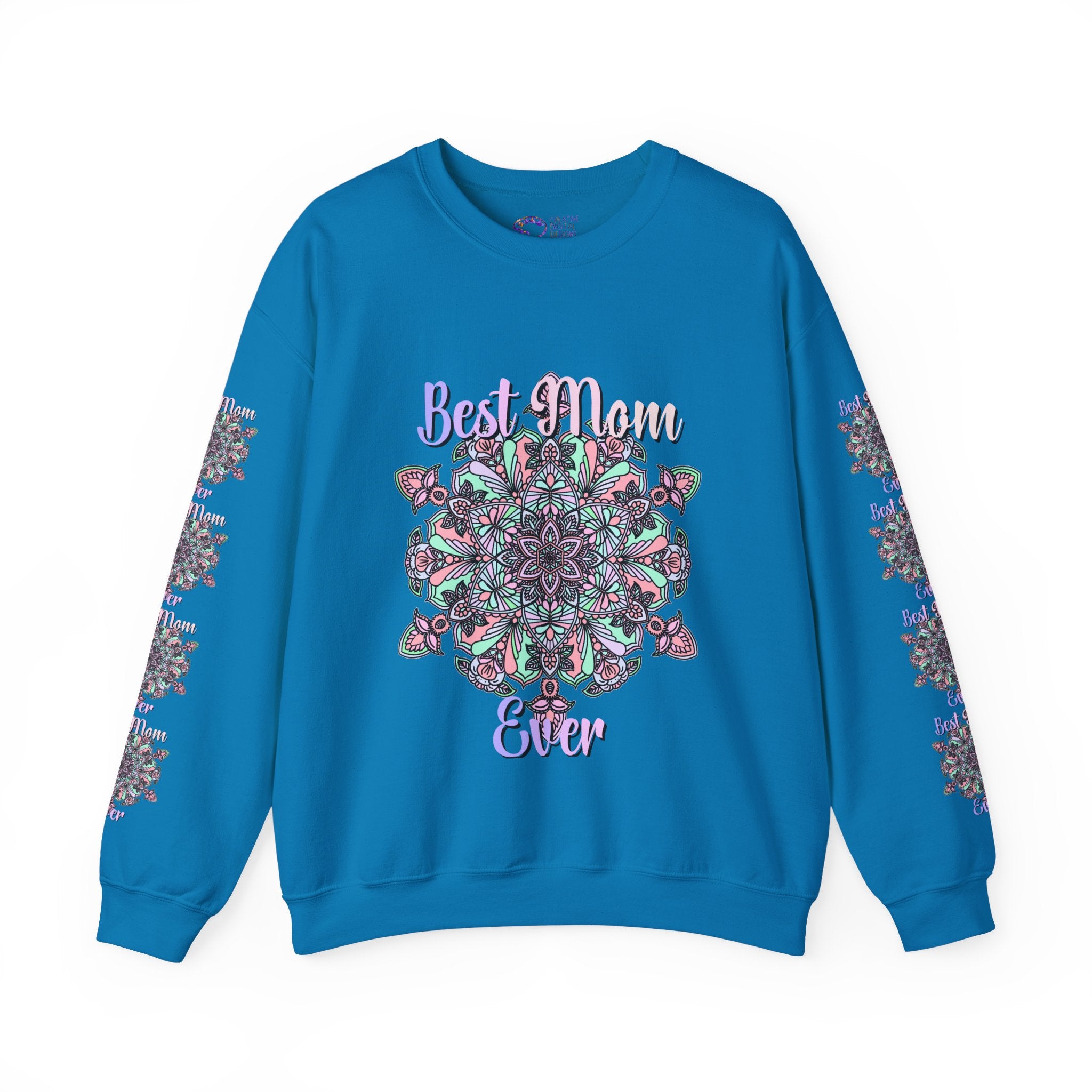 Mandala Design Sweatshirt in Soft Pink and Lavender for Moms