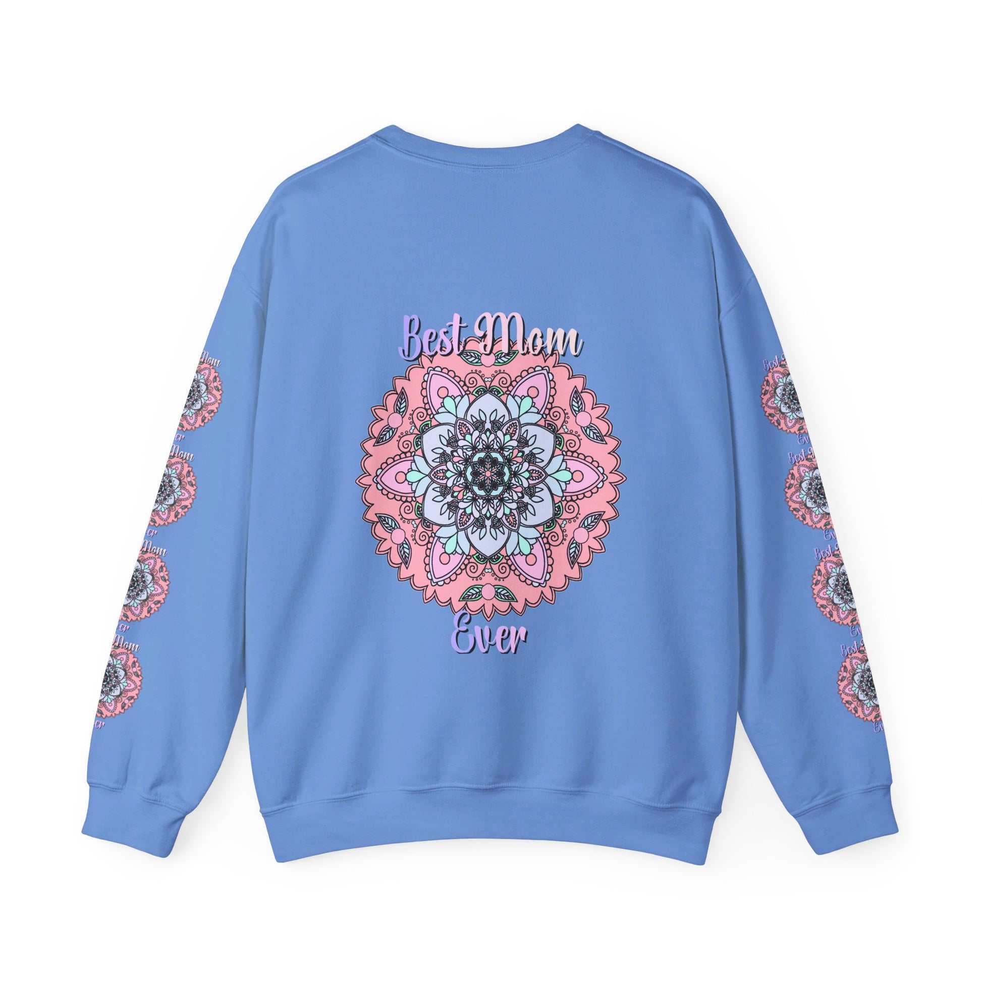  Handmade Mandala Design Crewneck Sweatshirt with Soft and Comfortable Fabric Material