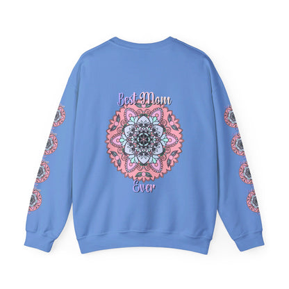  Handmade Mandala Design Crewneck Sweatshirt with Soft and Comfortable Fabric Material