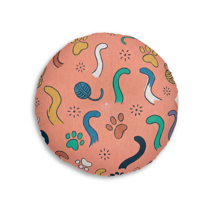 Gemütliches Boho-Neujahrs-Katzen-Bodenkissen