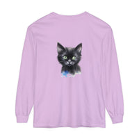 Black Cat Watercolor Unisex T-Shirt featuring a vibrant and detailed watercolor design of a black cat on a comfortable, high-quality unisex t-shirt