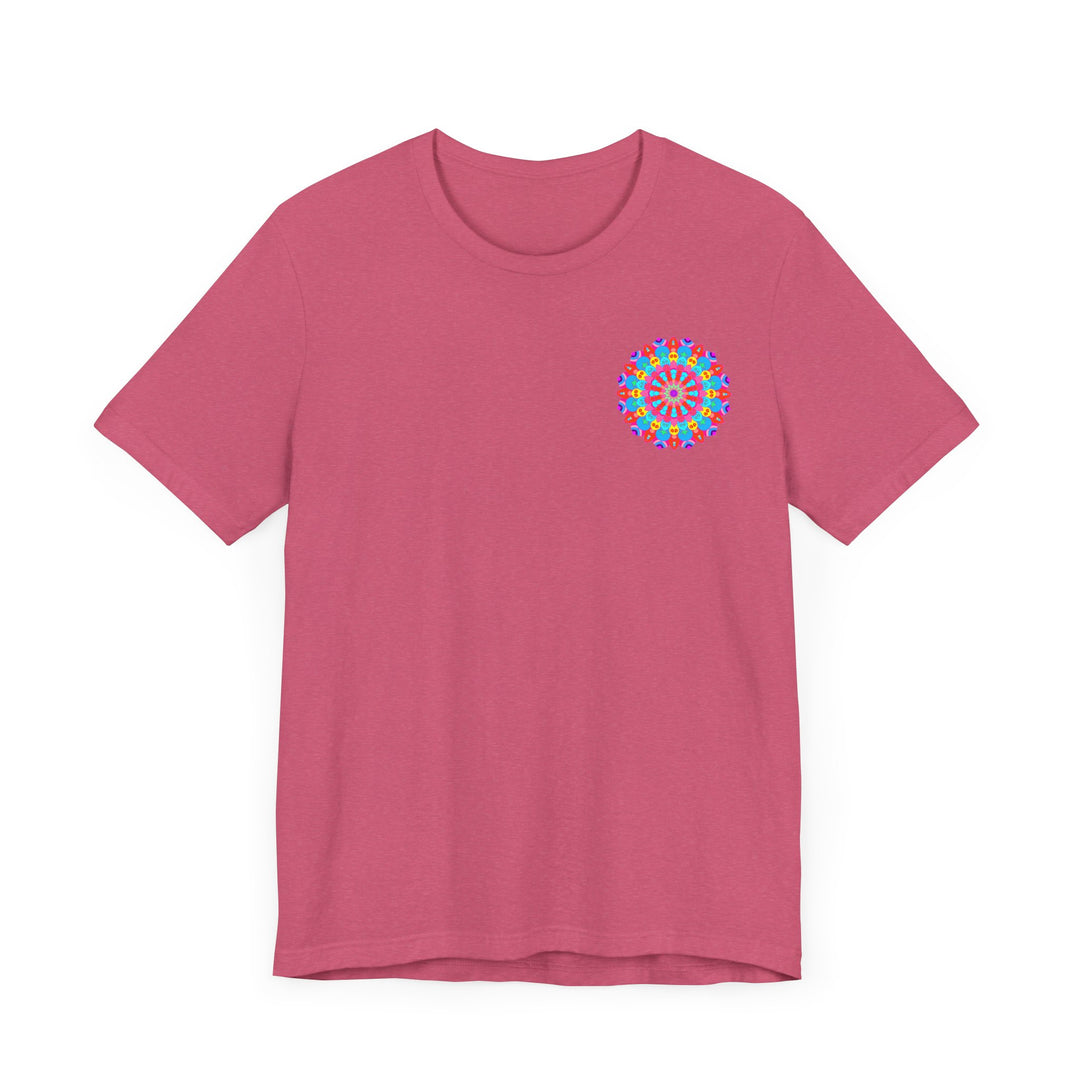 Colorful and intricate mandala design on a tee representing spiritual peace and harmony