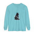 Black and white watercolor long sleeve t-shirt with cute cat design