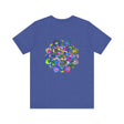  Intricate blue and green mandala t-shirt representing harmony