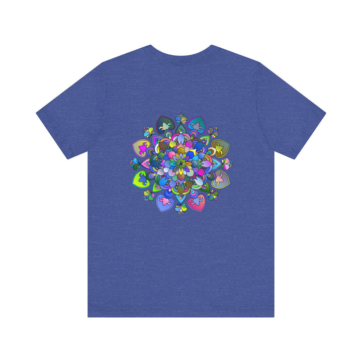  Intricate blue and green mandala t-shirt representing harmony