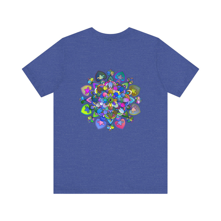  Intricate blue and green mandala t-shirt representing harmony
