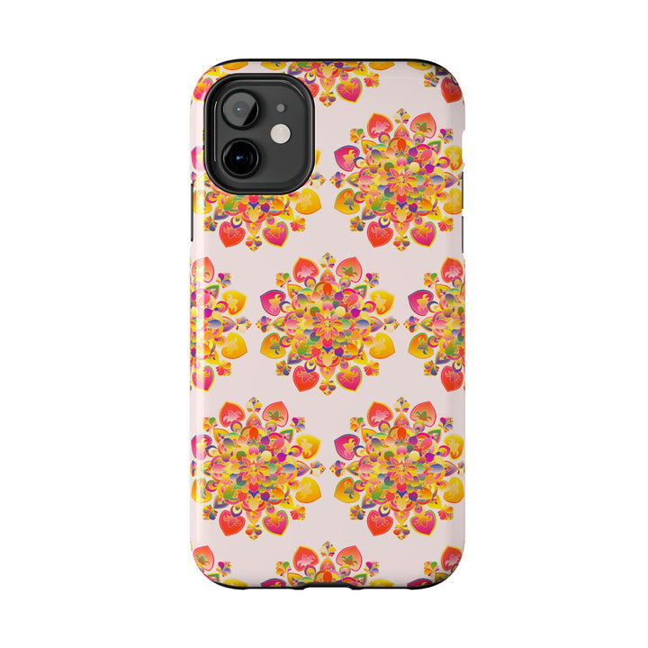 Phone Case - Hand-Drawn Mandala Art - Light Pink Long Description 32