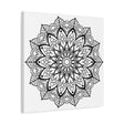 Handmade Mandala Art - Black & White Wall Art on Matte Canvas, Stretched, 125 - Unique, Intricate Design, Perfect for Home Decor