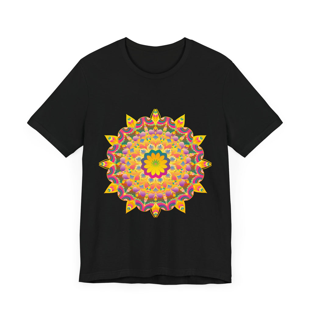 Vibrant Mandala T-Shirt featuring colorful and intricate spiritual art design