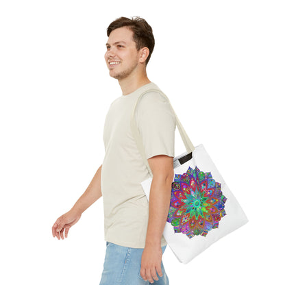 Beautiful and vibrant mandala design tote bag perfect for everyday use