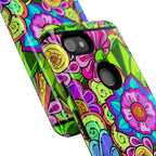 Floral Fantasy iPhone and Google Pixel Case in Bright Green Palette