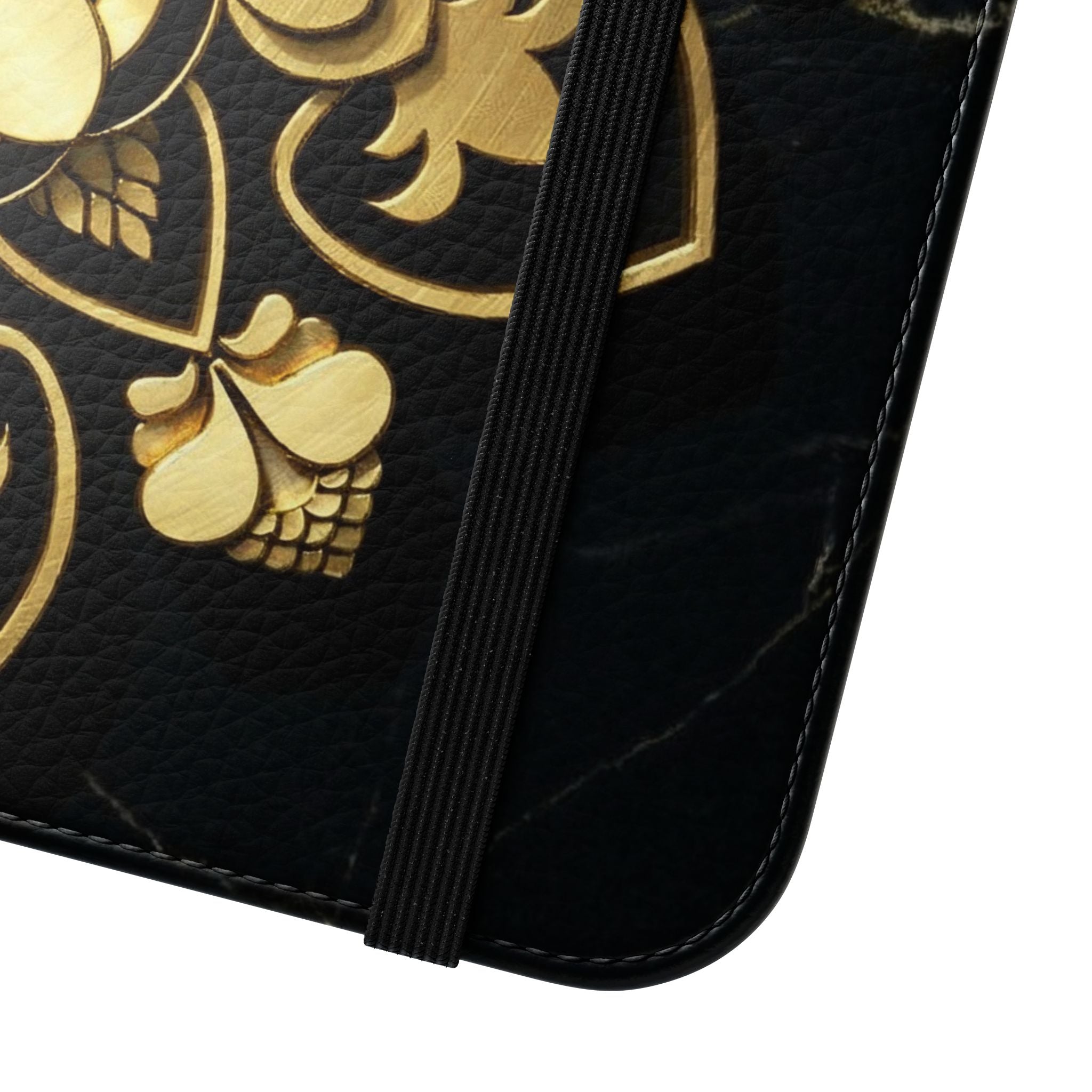 Gold Mandala Flip Phone Case – Luxury Floral Wallet Cover