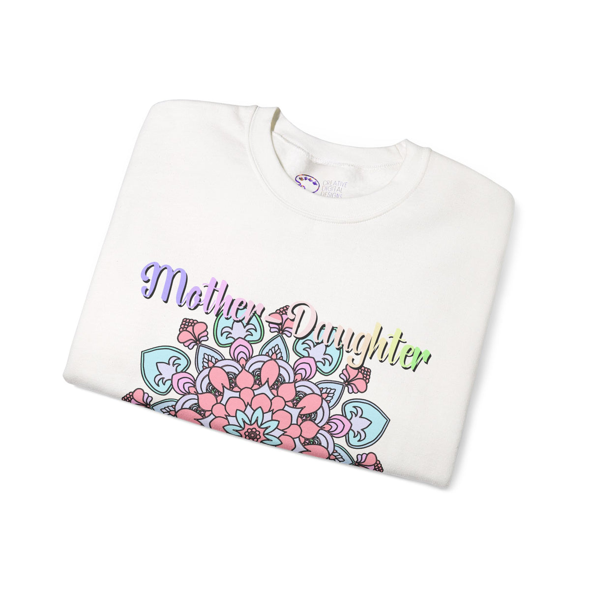 Mandala Patterned Sweatshirt Celebrating Mother-Daughter Love