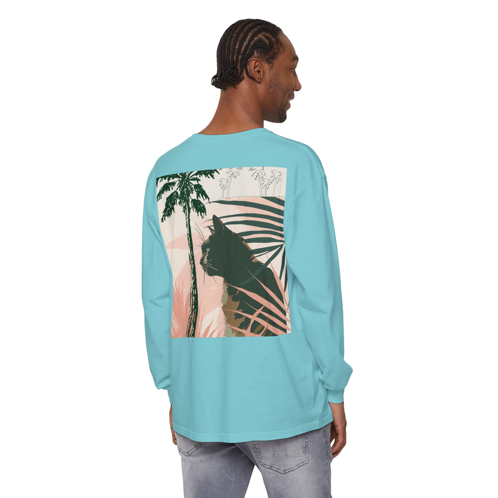 Black Cat Jungle Long Sleeve T-Shirt for nature-inspired looks alt text 53