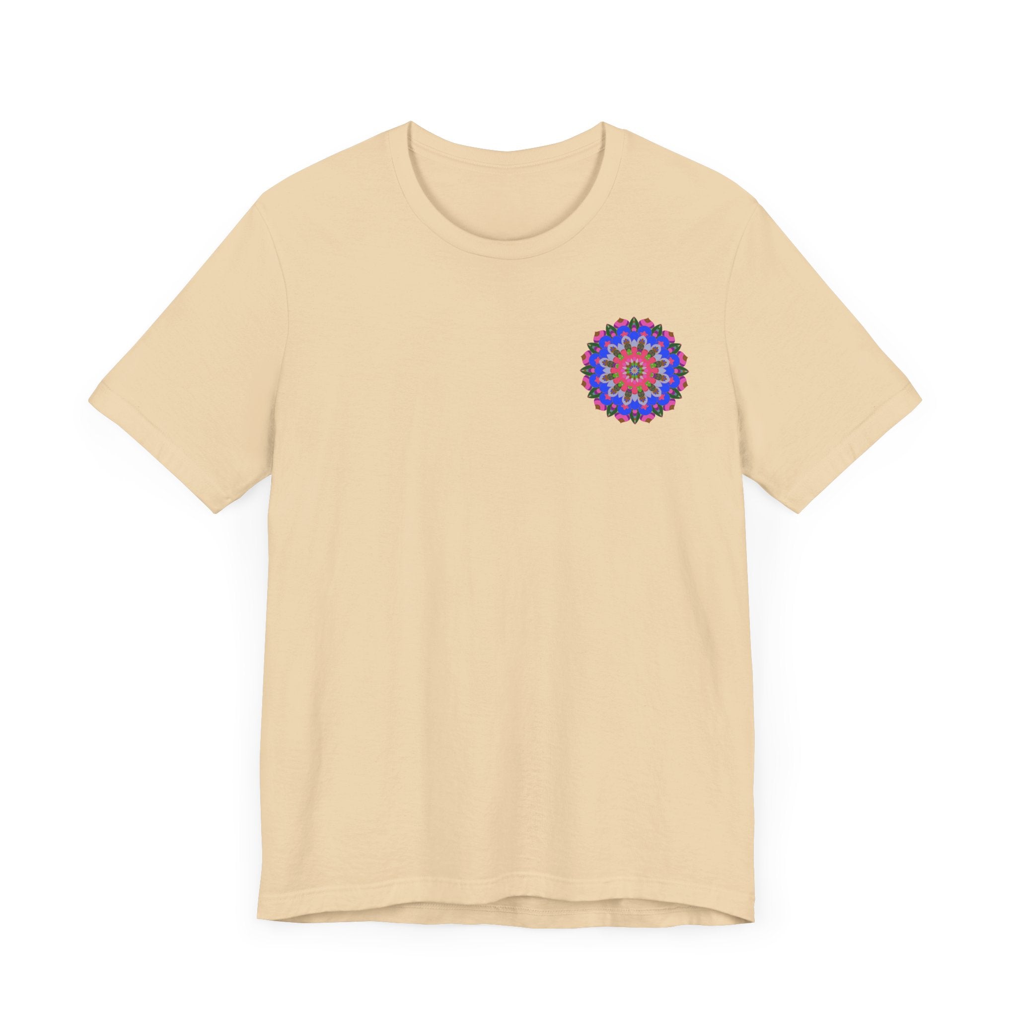 Vibrant Mandala Tee featuring intricate spiritual design for peace and harmony