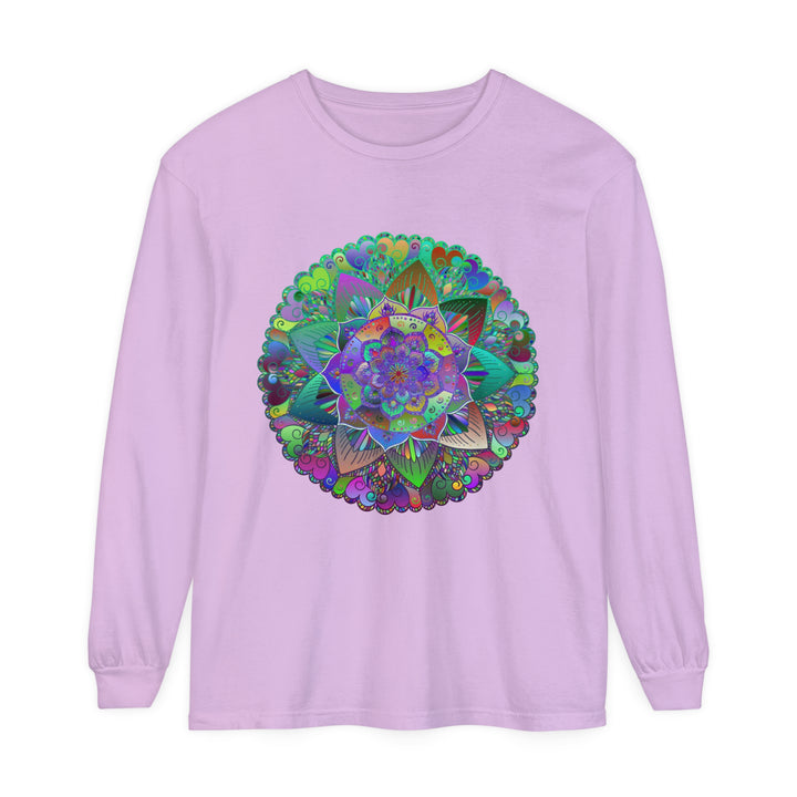 Colorful and detailed mandala design long sleeve t-shirt for men and women