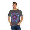 Unisex Mandala T-Shirt with Intricate Hand-Drawn Art, Made of 100% Ring-Spun Cotton and Garment-Dyed for Extra Comfort