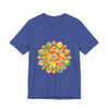 Colorful and mesmerizing psychedelic mandala tee shirt with vibrant and trippy design