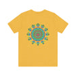 Colorful and intricate psychedelic mandala t-shirt with spiritual vibes design
