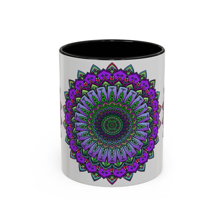 A beautiful and intricate Vibrant Mandala Mug featuring spiritual art