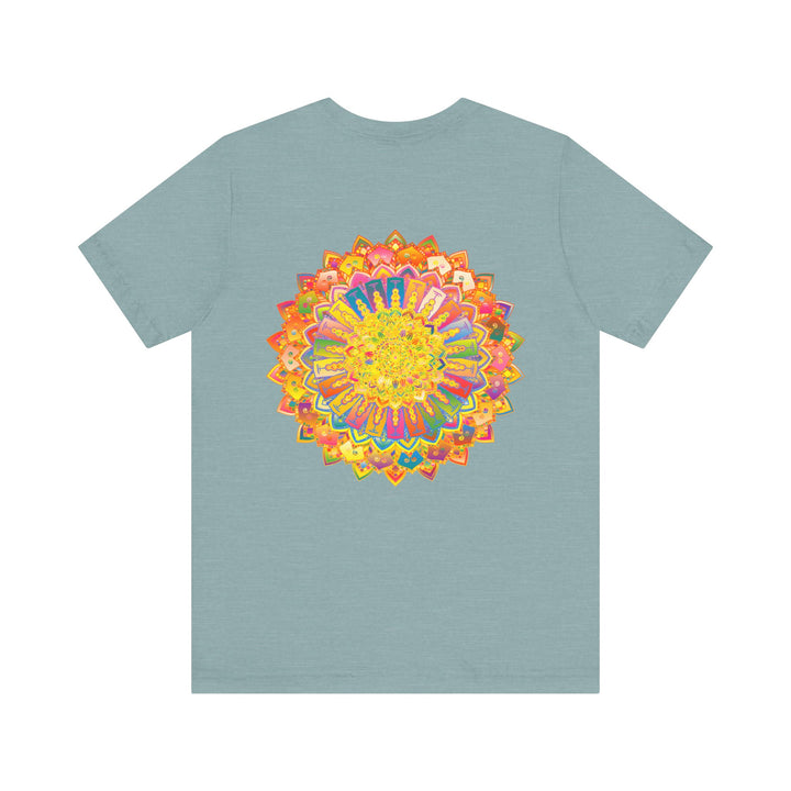 A beautiful, colorful mandala design tee promoting spiritual peace and harmony