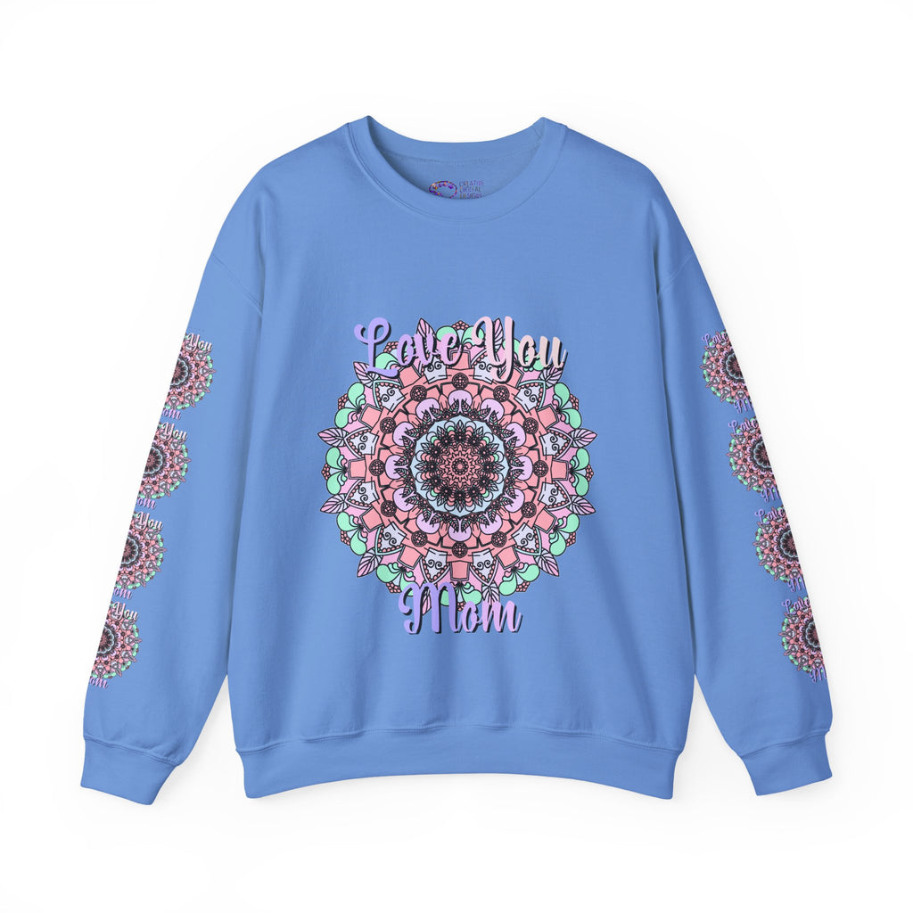 Felpa girocollo ispirata al mandala per mamme in tenui colori pastello