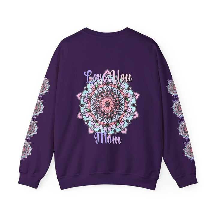 Cozy and stylish unisex crewneck sweatshirt in dark heather gray featuring 'Love You Mom' text - the perfect birthday gift for any mom