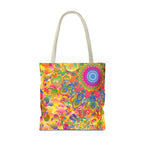 Psychedelic Floral Mandala Tote Bag