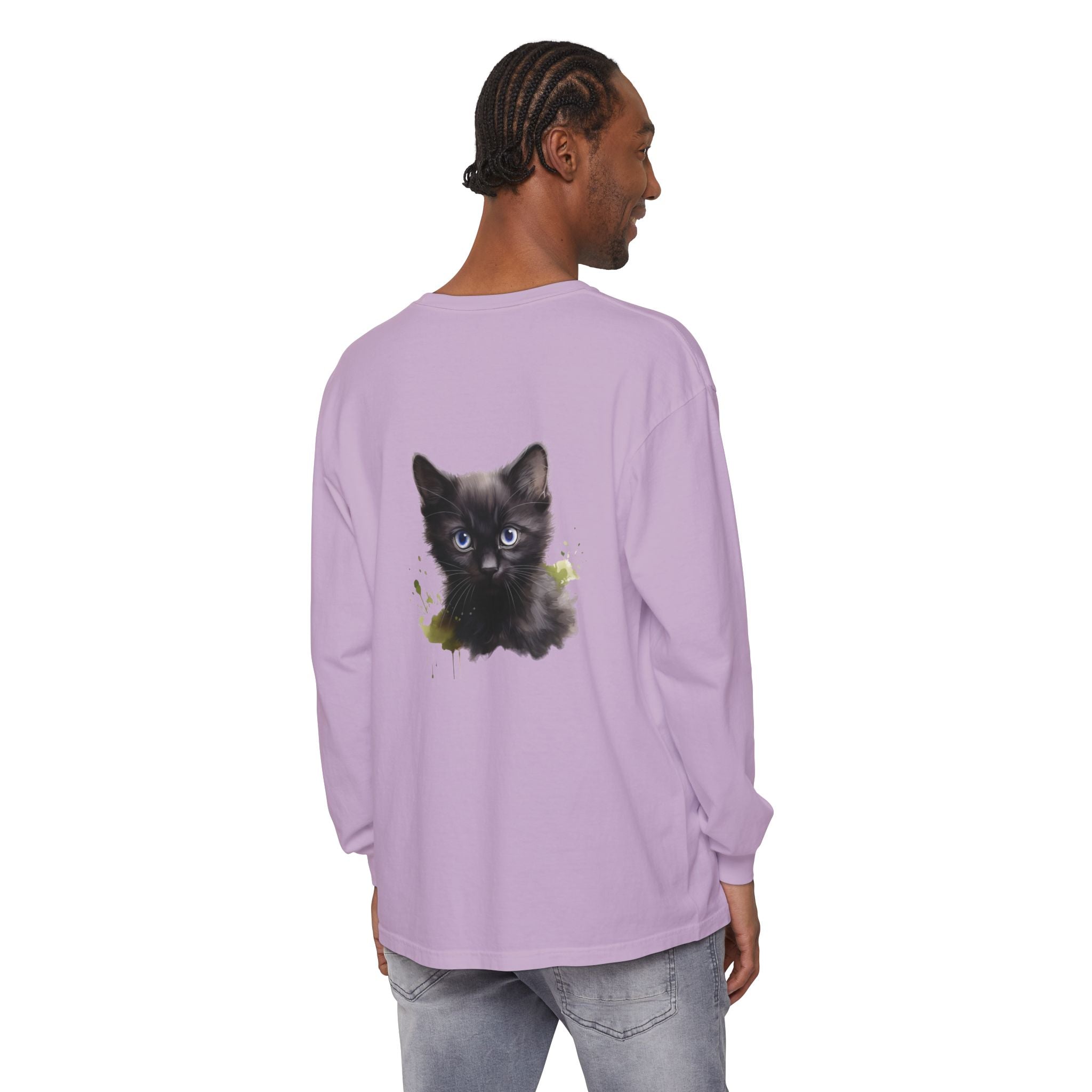 Mystische schwarze Katze – Langarm-T-Shirt