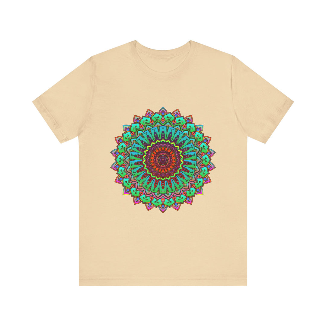 Vibrant Mandala Tee featuring colorful and intricate spiritual art design