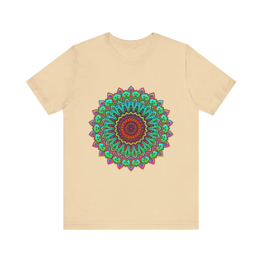 Vibrant Mandala Tee featuring colorful and intricate spiritual art design