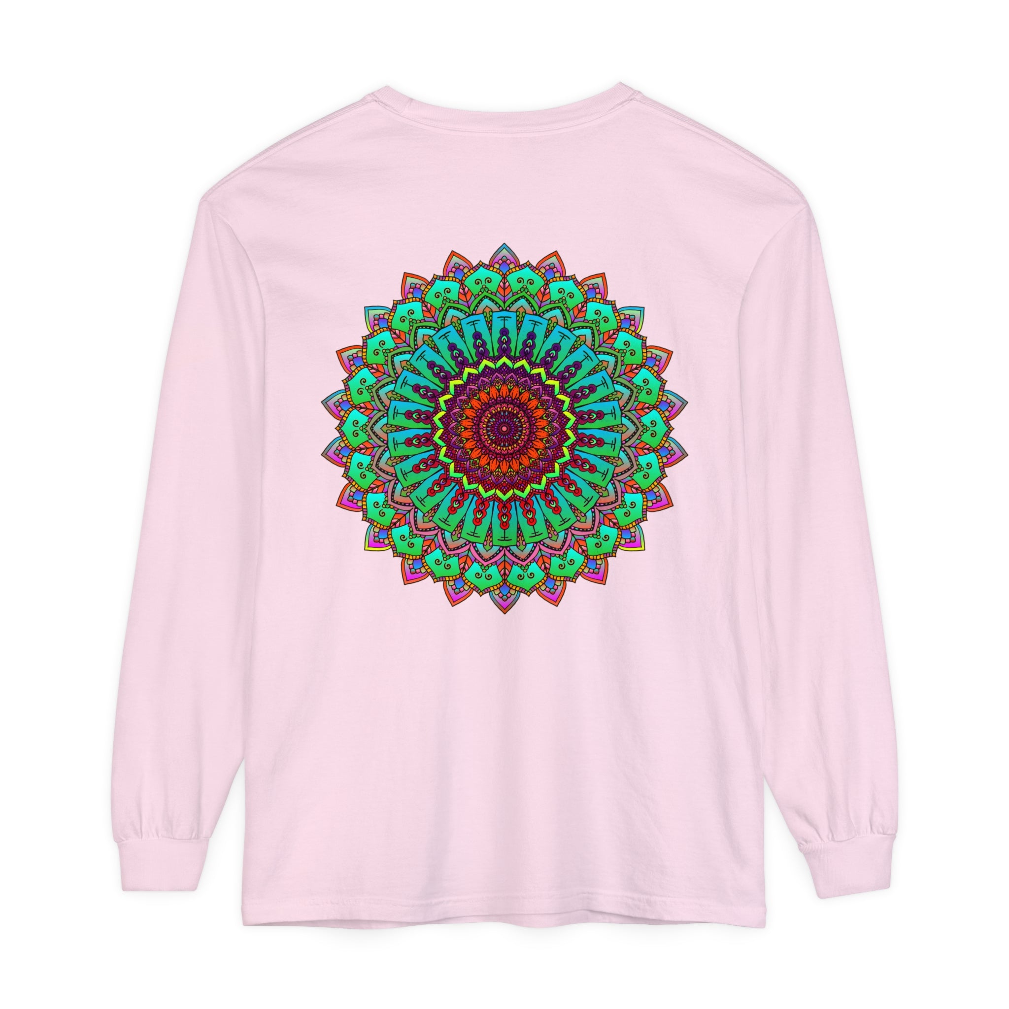 Vibrant Mandala Long Sleeve T-Shirt - Spiritual Art 57