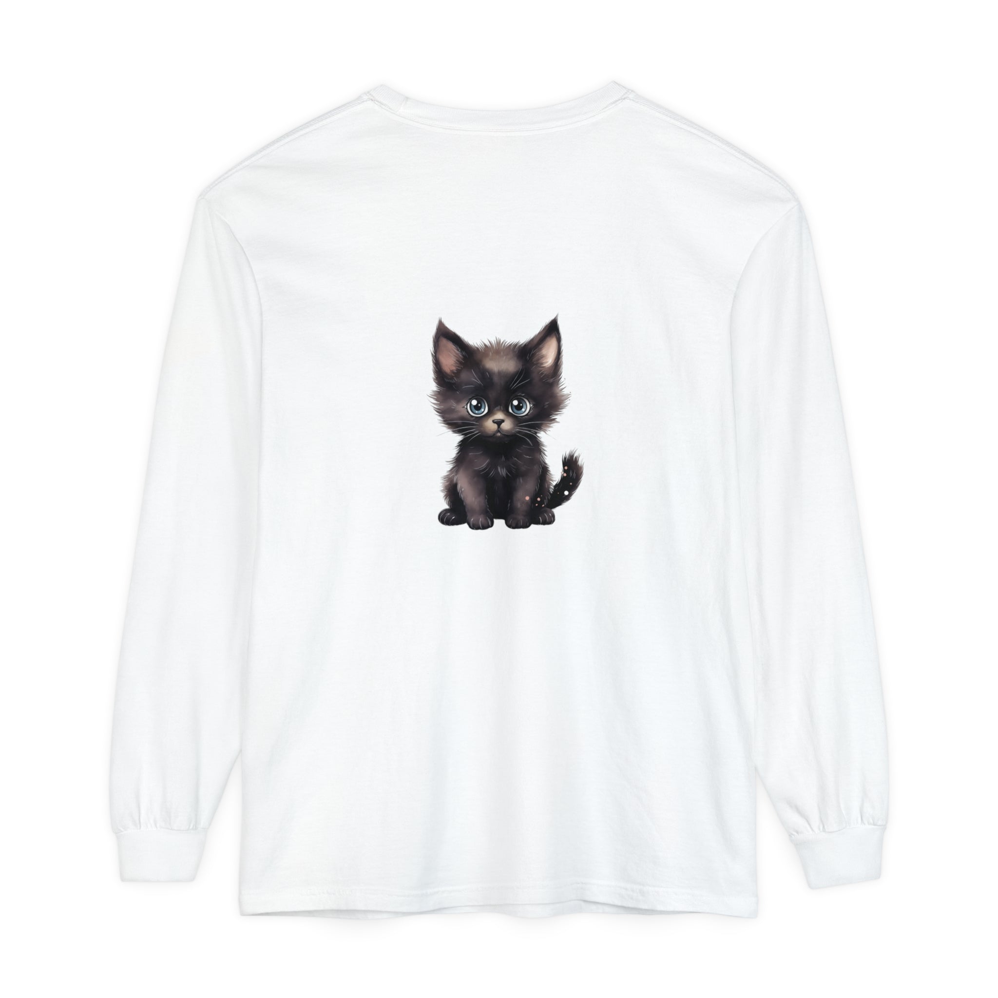 Cute Kitten with Blue Eyes Long Sleeve T-Shirt Alt Text 42