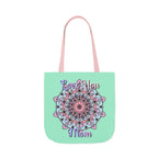 Mandala 'Love You Mom' Canvas Tote — Floral Mother's Day Gift Bag