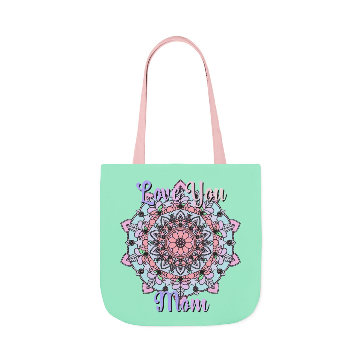 Mandala 'Love You Mom' Canvas Tote — Floral Mother's Day Gift Bag
