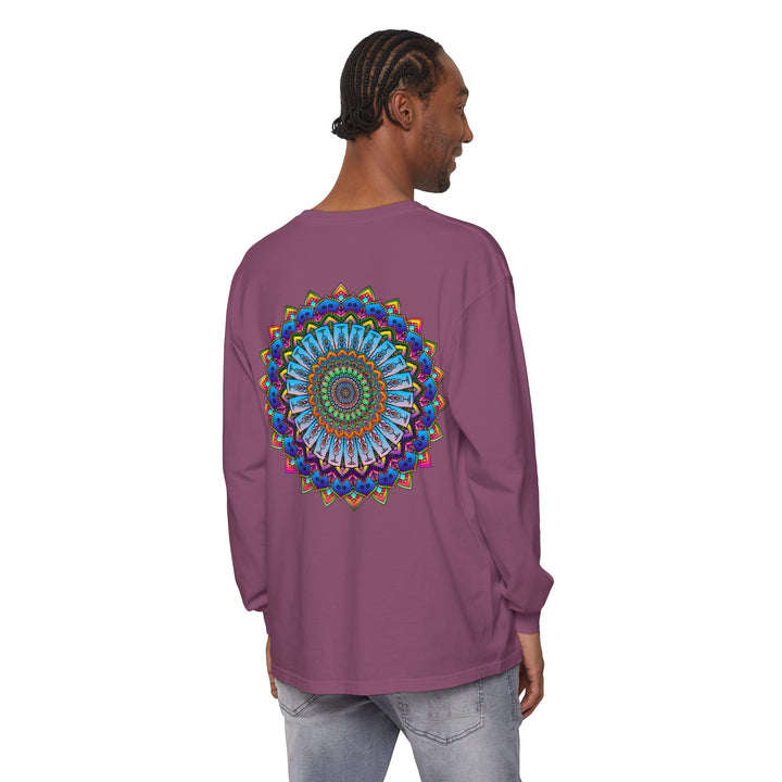 Colorful and intricate mandala design long sleeve t-shirt for men and women