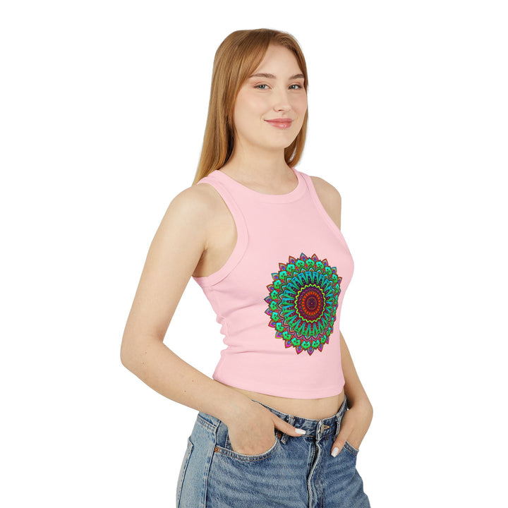  Stylish and comfortable tank top with vibrant mandala print for active lifestyle