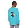 Black Cat Watercolor Long Sleeve T-Shirt with Vibrant Watercolor Cat Design