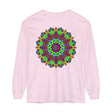 Vibrant and intricate mandala design on a long sleeve unisex t-shirt